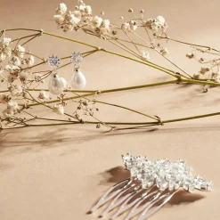 Haarkamm - Floral Zirconia