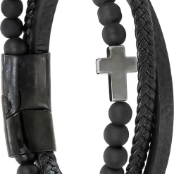 Herren Armband - Black Cross
