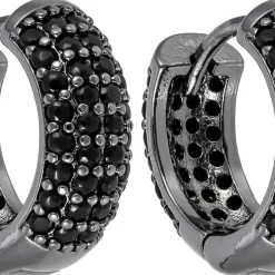 Herren Creolen - Black Strass
