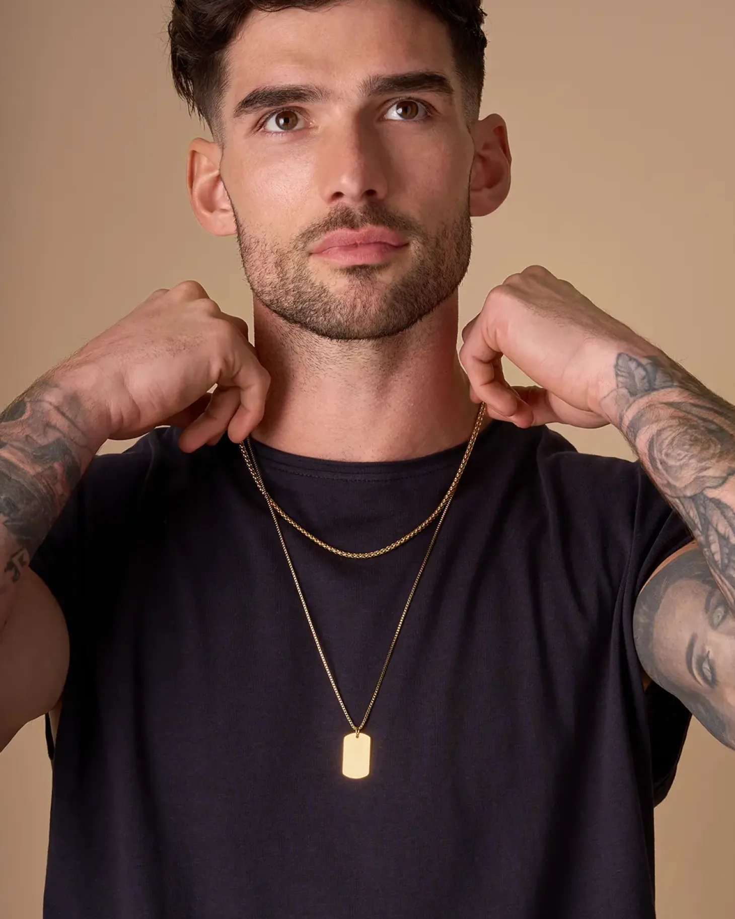 Herren Ketten-Set - Golden Tag