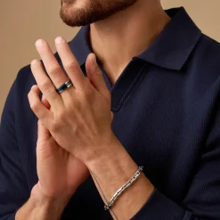 Herren Ring - Blue Glow