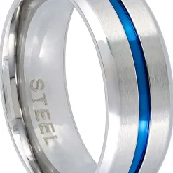 Herren Ring - Blue Stripe