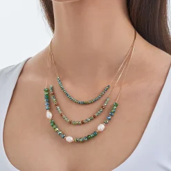 Layering Kette - Green Beads