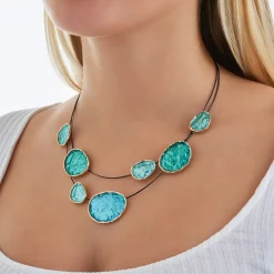Layering Kette - Hammered Turquoise