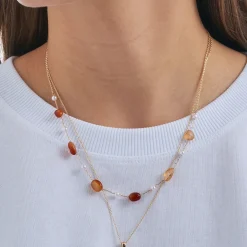 Layering Kette - Orange Agate