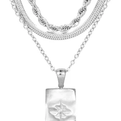 Layering Kette - Rectangle Steel