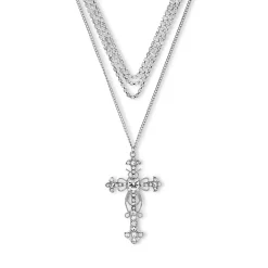 Layering Kette - Rhinestone Cross