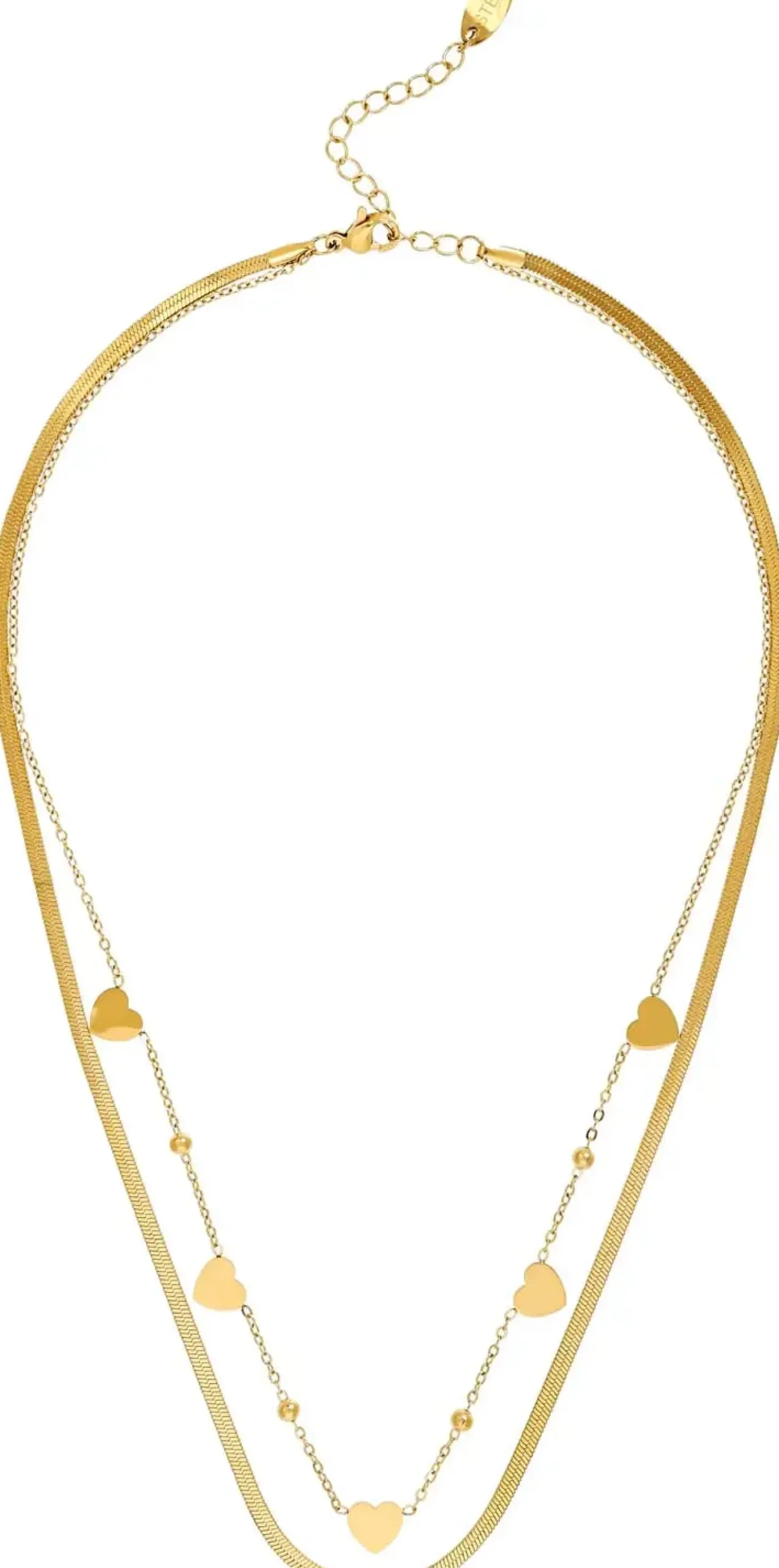Layering Kette - Steel Hearts