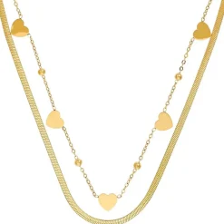 Layering Kette - Steel Hearts