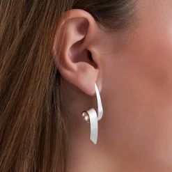 Ohrstecker - Curved Silver