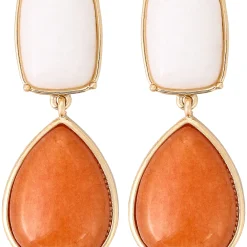 Ohrstecker - Orange Jade