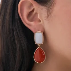 Ohrstecker - Orange Jade