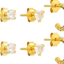 Ohrstecker-Set - Iced Gold
