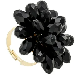 Ring - Black Flower