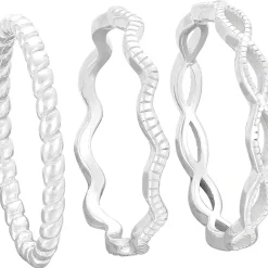Ring Set - Silver Waves